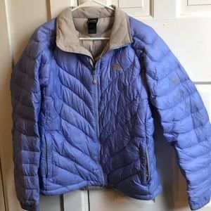 Blue northface puffy jacket